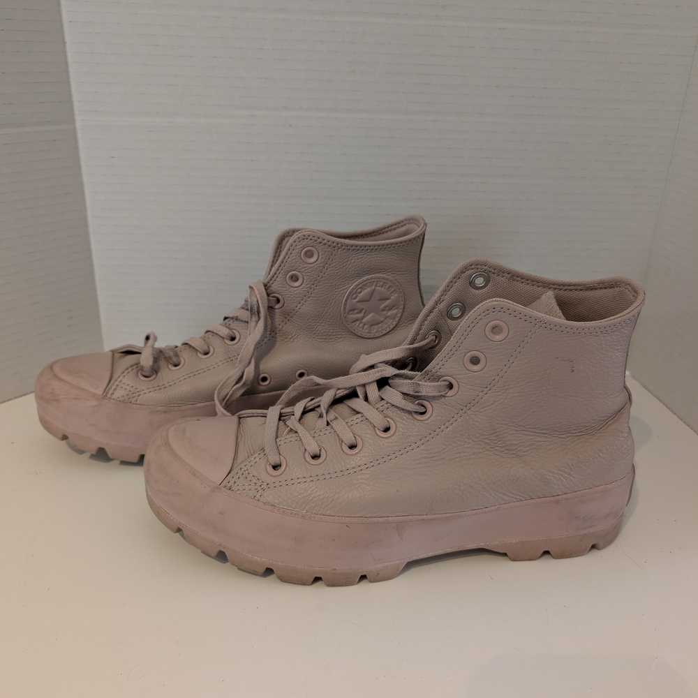 Converse All Star Womens Mauve Converse High-Top‎ Sneakers Sz.10 Leather